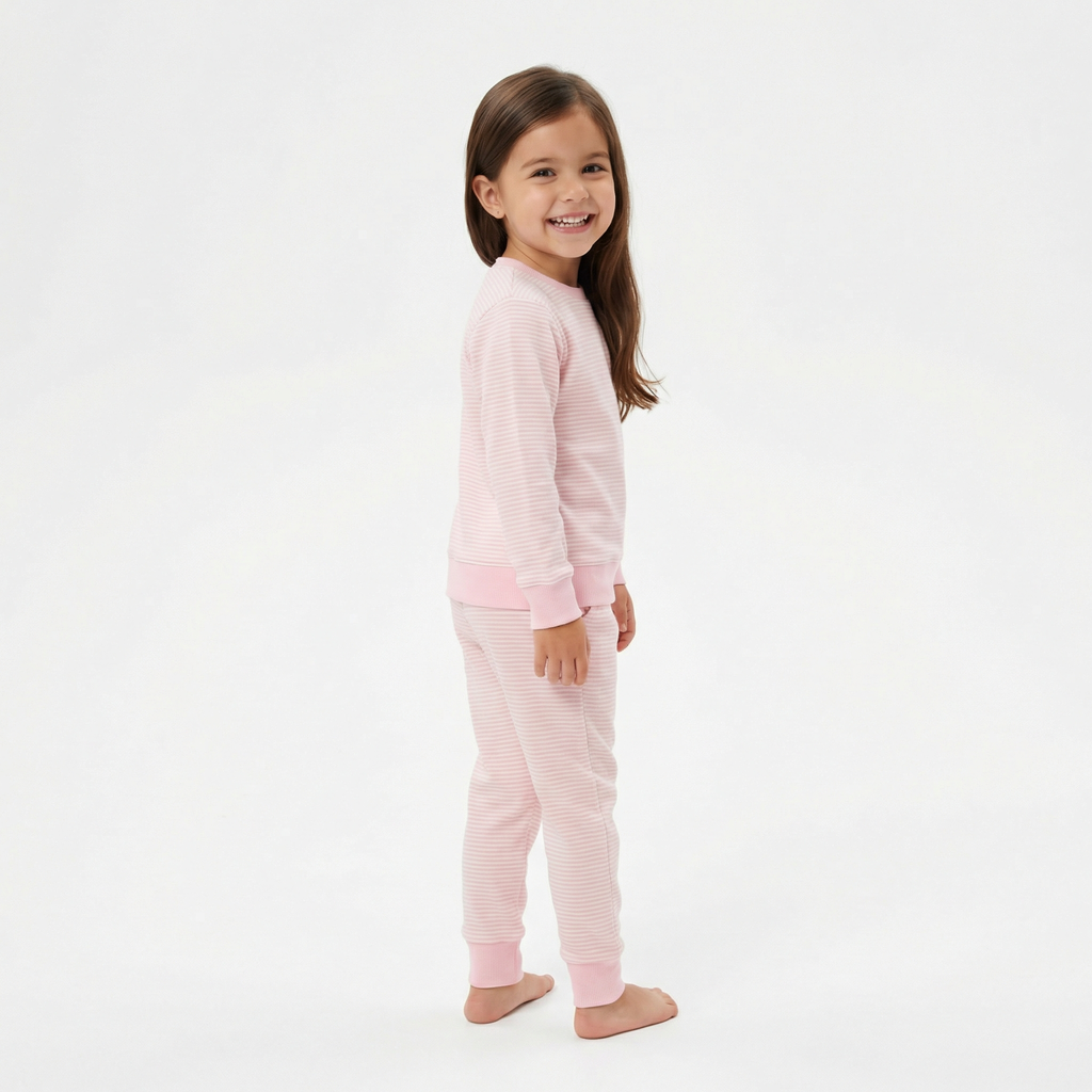 Peony Stripe Little Lounger Bamboo Sweatsuit