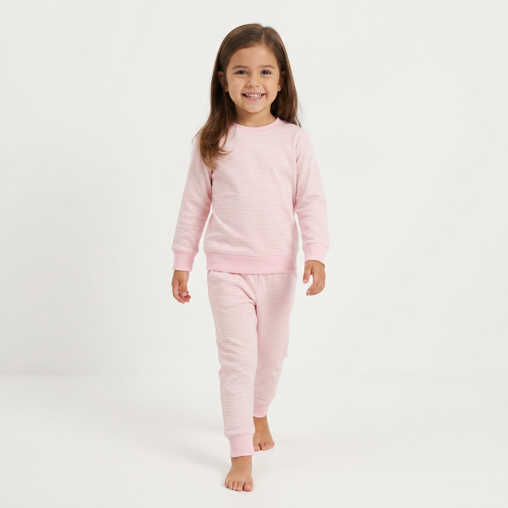 Peony Stripe Little Lounger Bamboo Sweatsuit