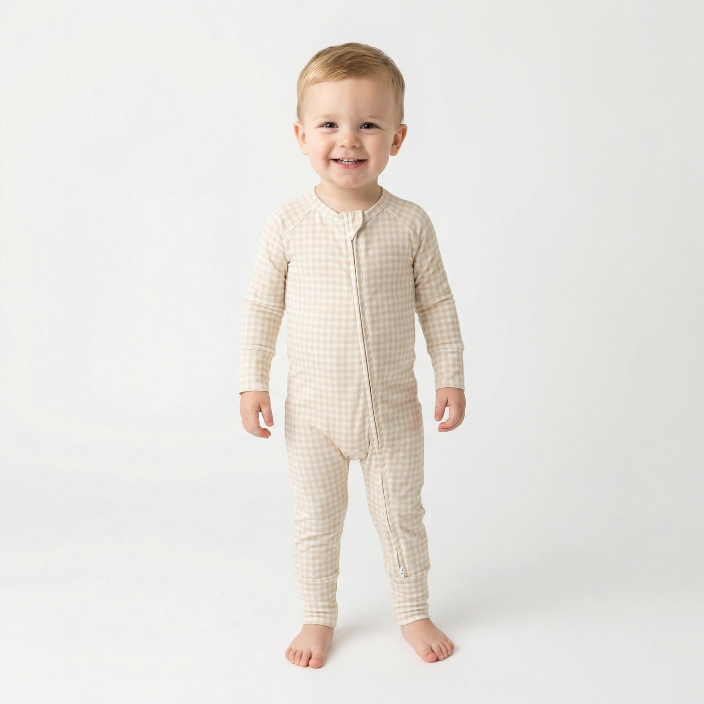 Sandstone Gingham Bamboo Sleeper
