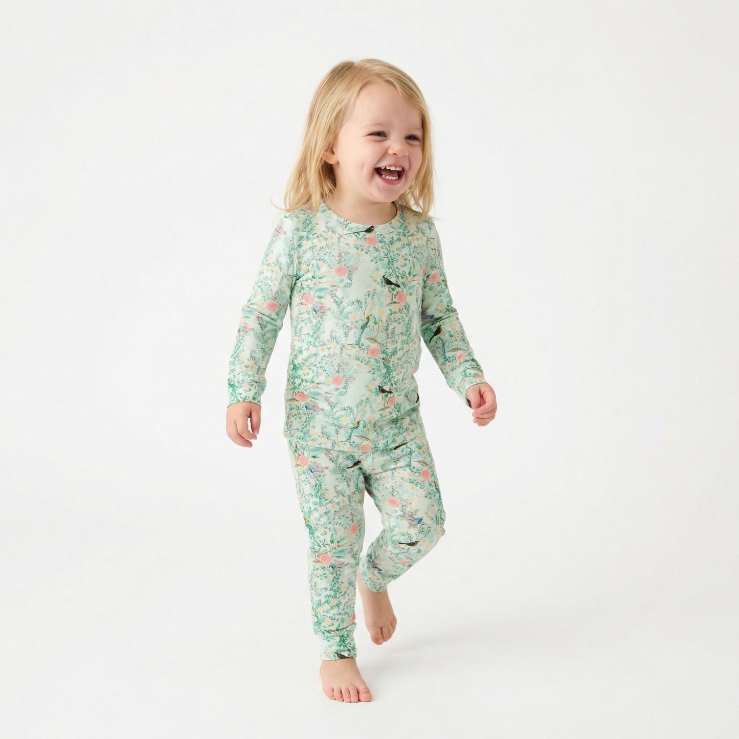 Sage Blossom Bamboo Toddler Pajama Set