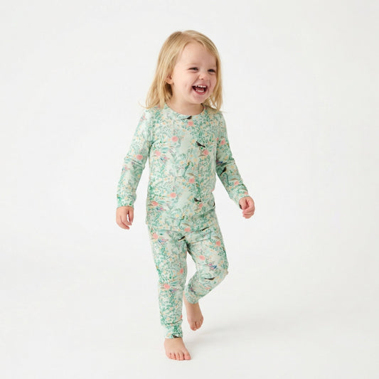 Sage Blossom Bamboo Toddler Pajama Set