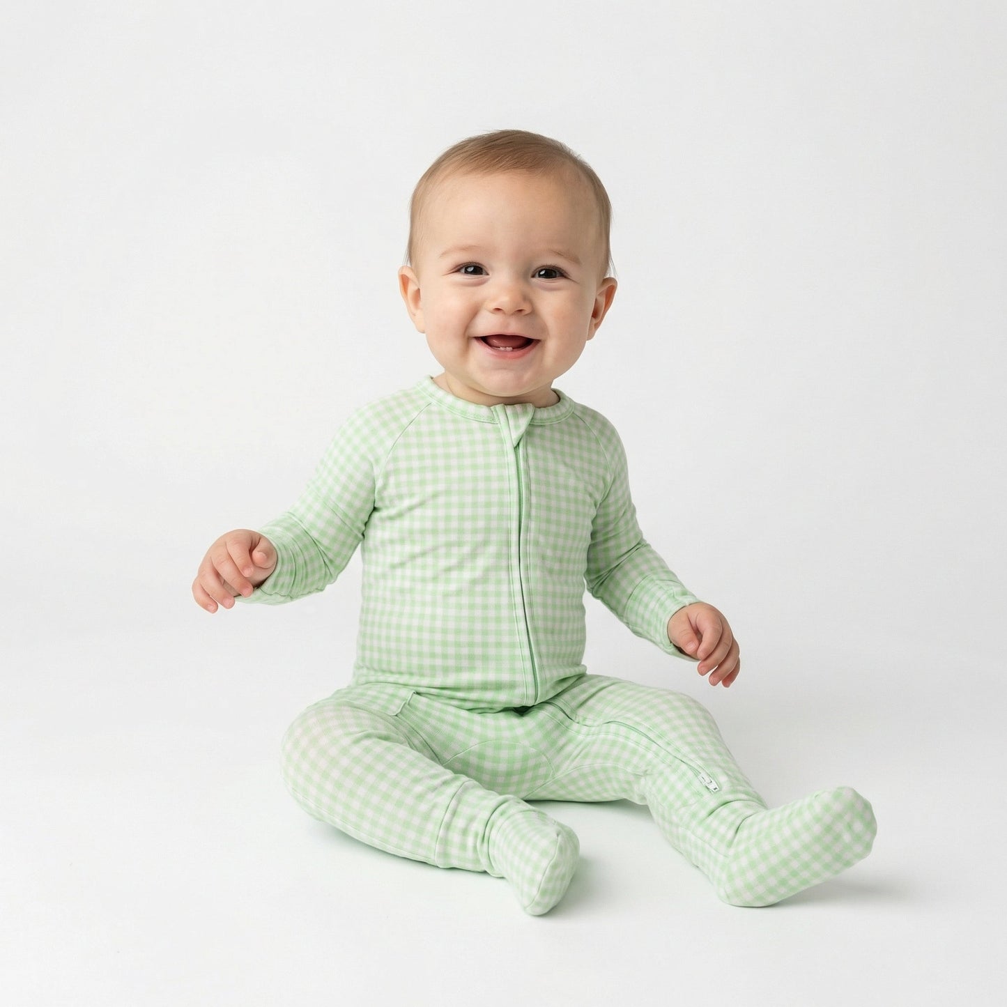 Pistachio Gingham Bamboo Sleeper
