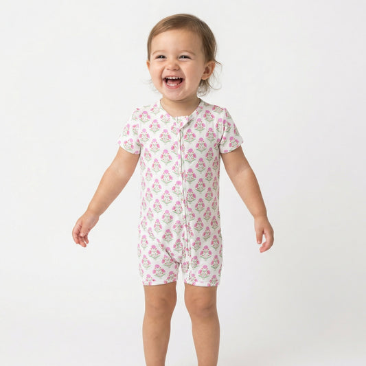 Pink Posy Short Sleeve & Shorts Bamboo Sleeper
