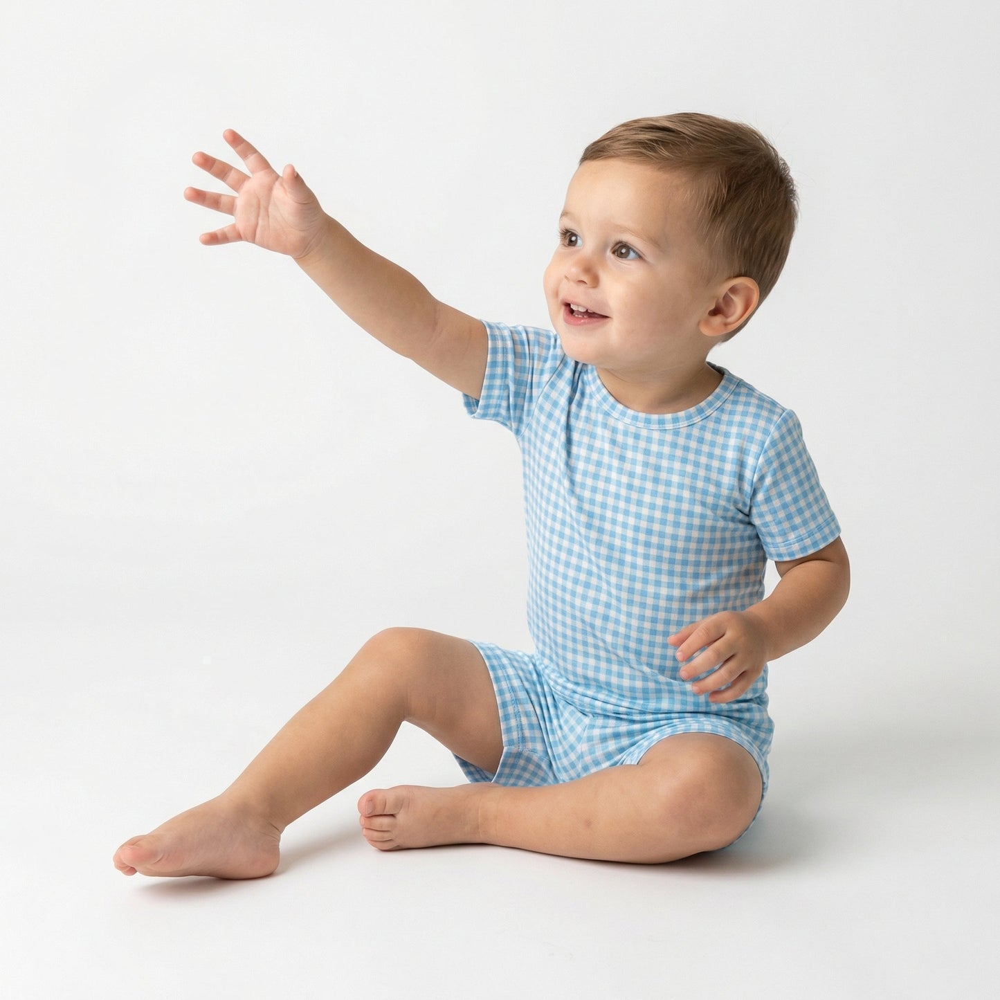 Harbor Gingham Short Sleeve & Shorts Bamboo Toddler Pajama Set