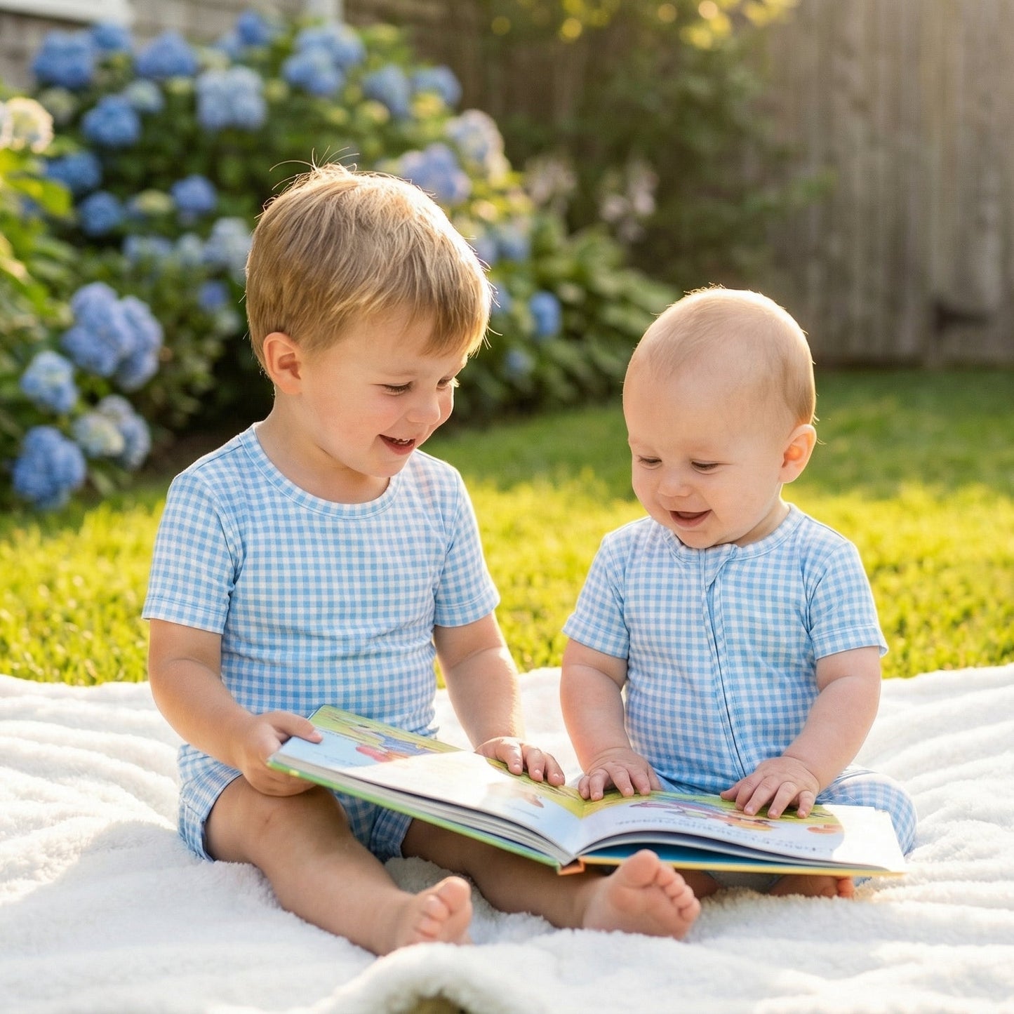 Harbor Gingham Short Sleeve & Shorts Bamboo Sleeper