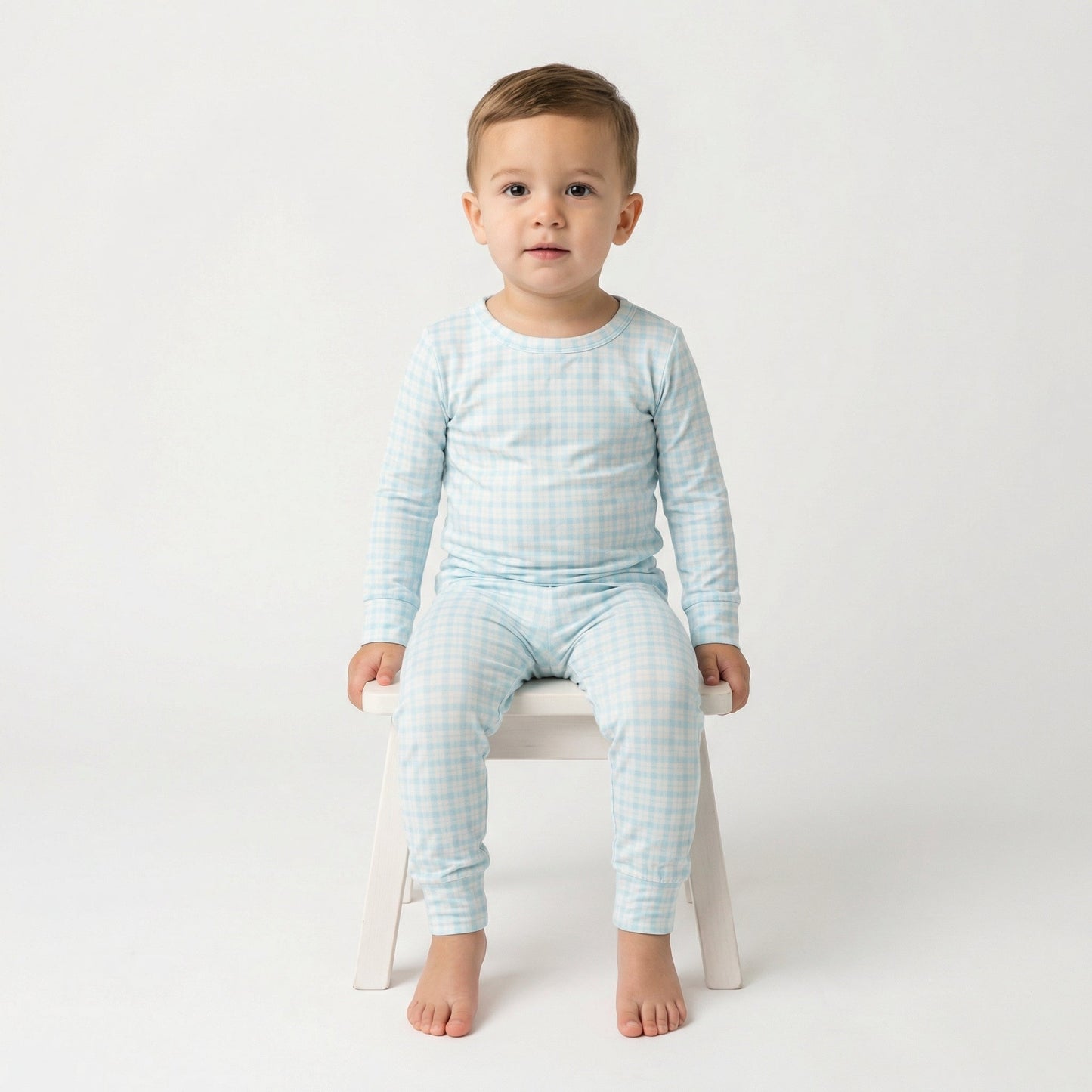 Coastal Check Bamboo Toddler Pajama Set