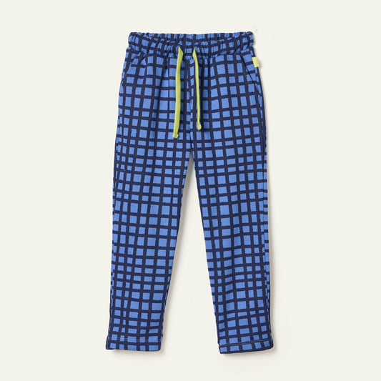 Recycled Cotton Blue Grid Jogger