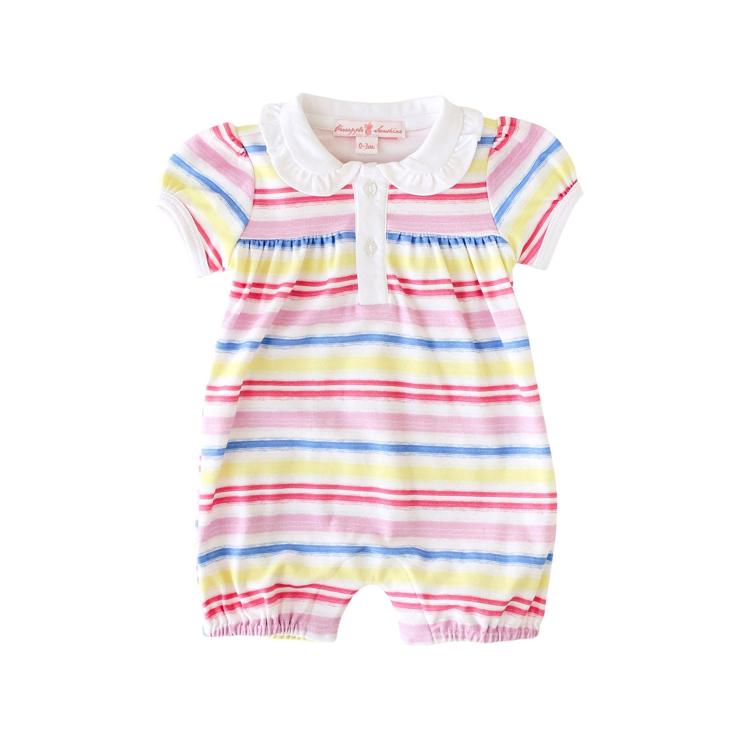 Rainbow Stripe Collared Romper