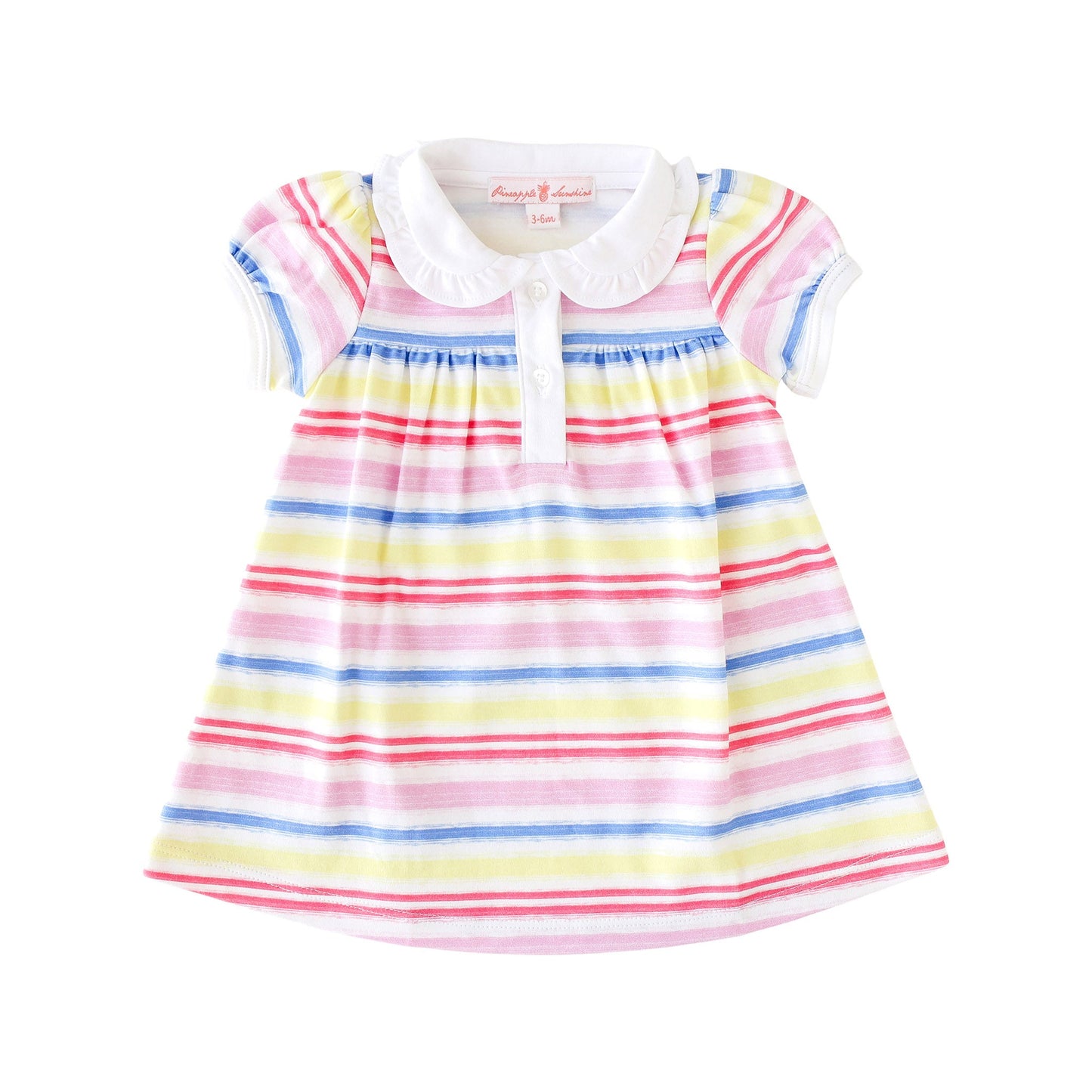 Rainbow Stripe Collared Dress