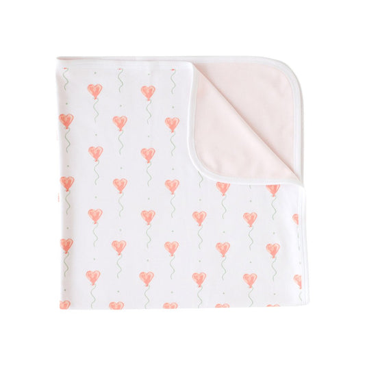 White Heart Balloon Blanket