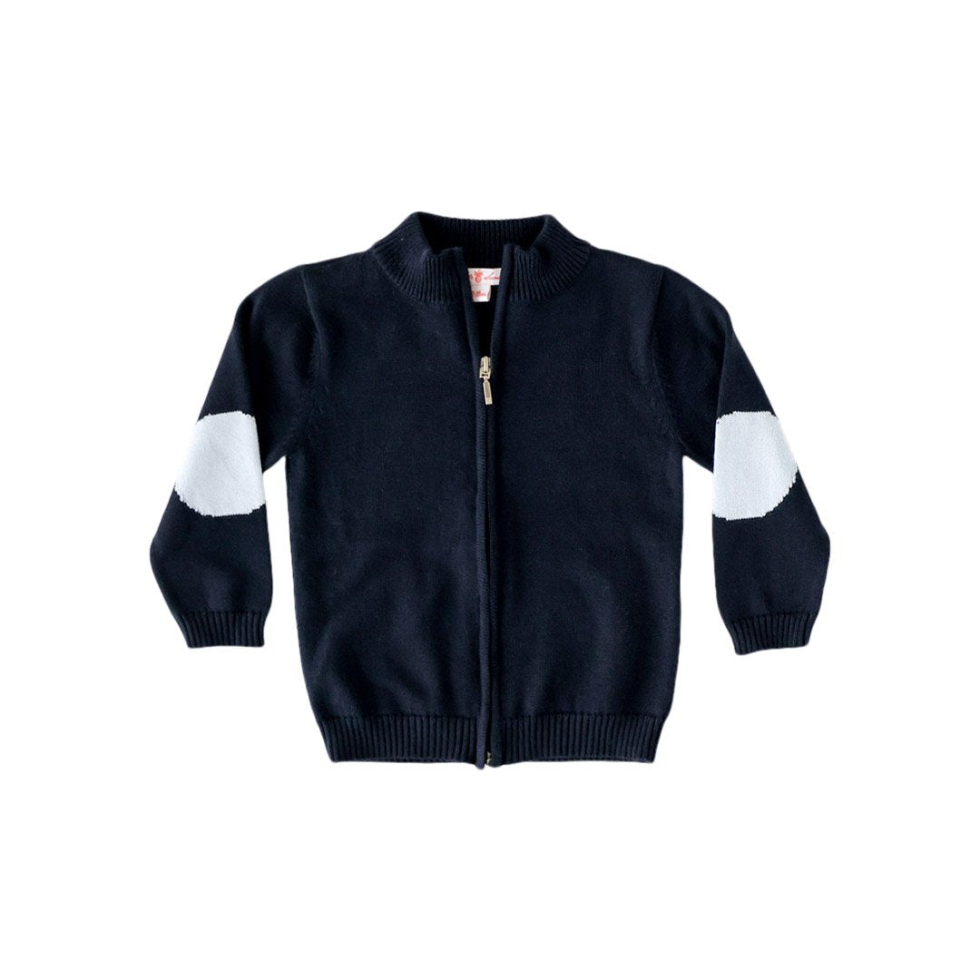Navy Full Zip Sweater