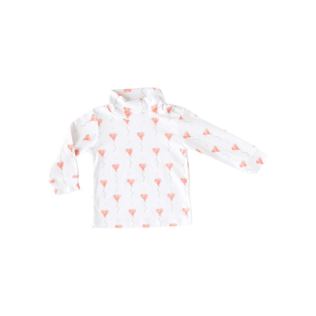 White Heart Balloon Turtleneck