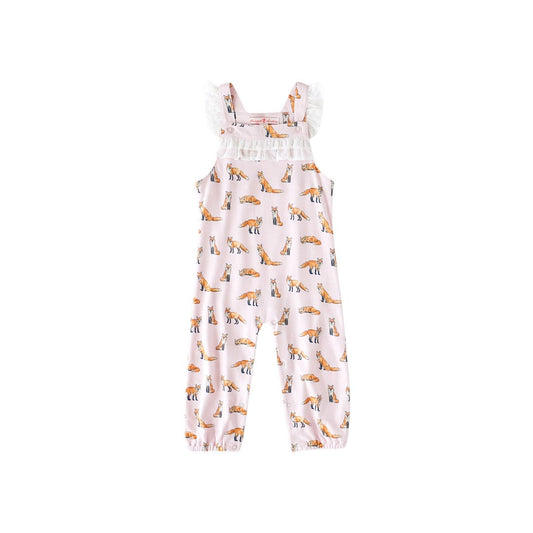 Pink Fox Ruffle Romper