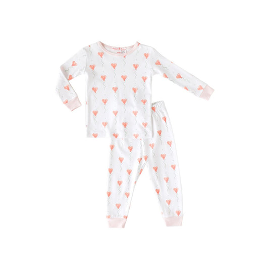 White Heart Balloon Pajama Set