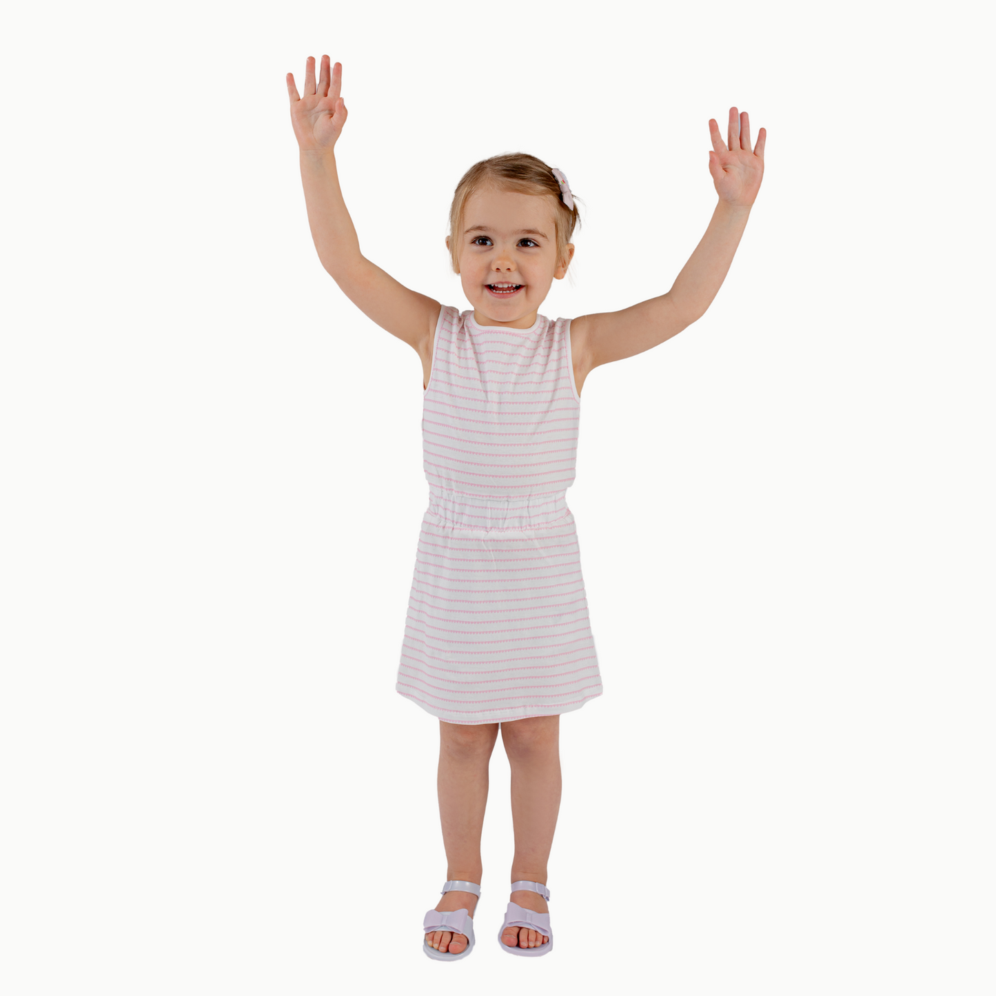 Tennis Dress in Pink Heart Stripe