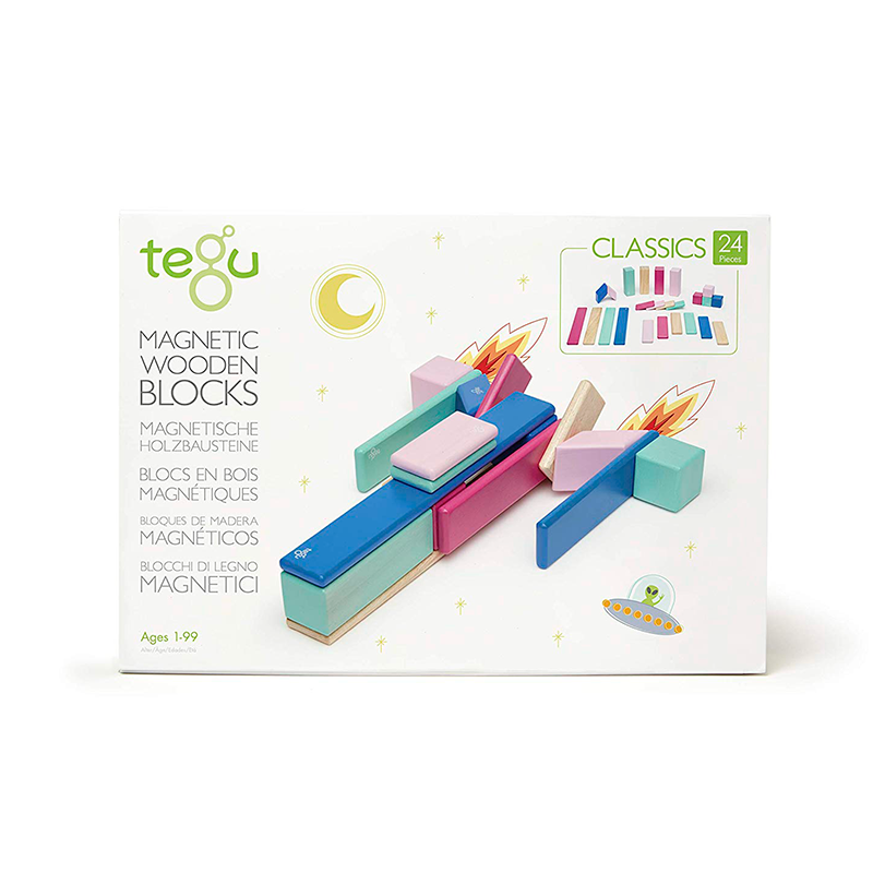 24-Piece Set, Magnetic Wooden Blocks, Tegu Classics