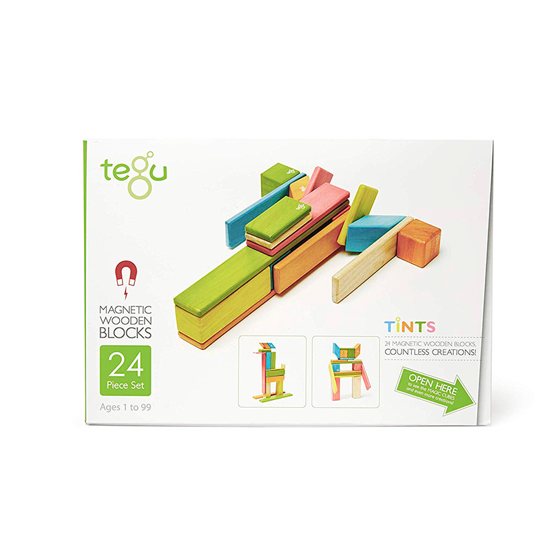 24-Piece Set, Magnetic Wooden Blocks, Tegu Classics