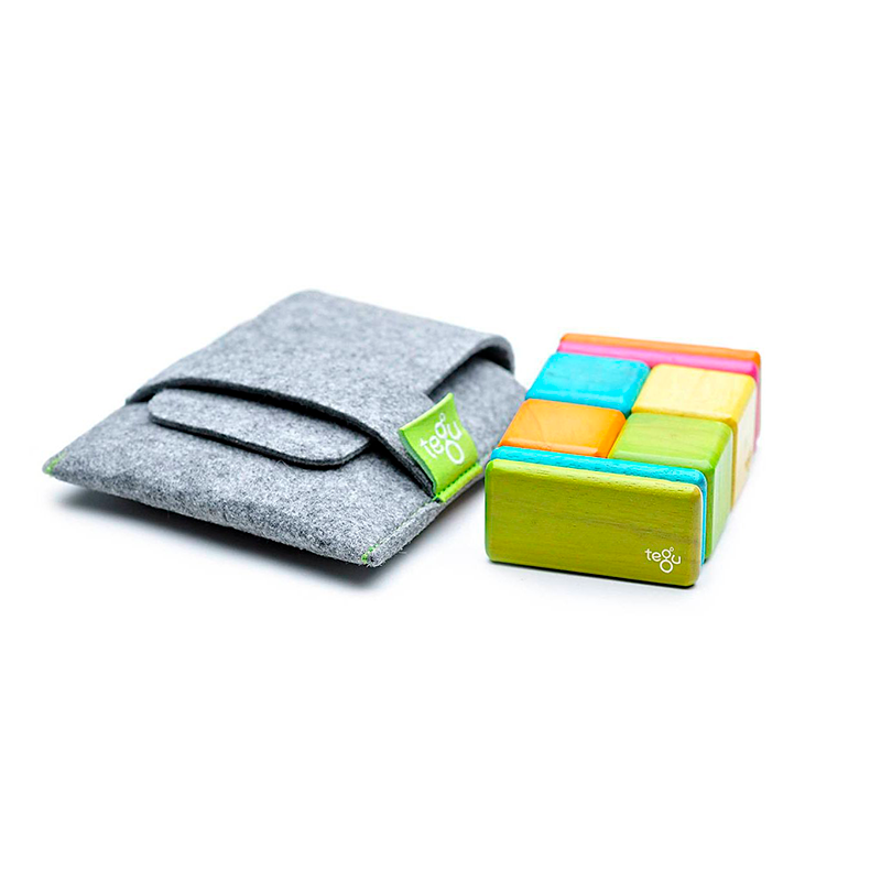 Original Pocket Pouch, Magnetic Wooden Blocks, 8 pieces