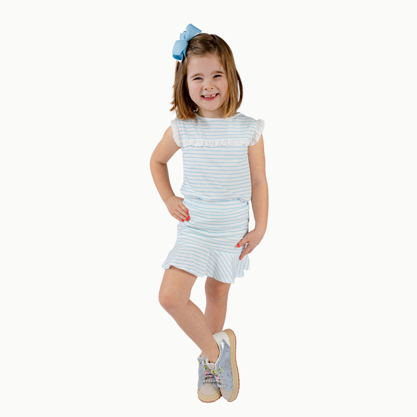 Tennis Skirt in Blue Heart Stripe