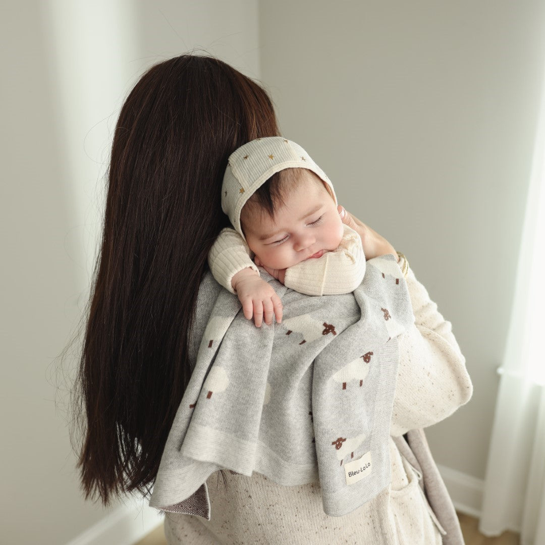 Whimsy Collection - Luxury 100% Cotton Knit Swaddle Baby Blanket