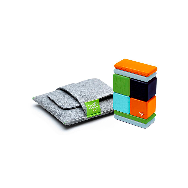 Original Pocket Pouch, Magnetic Wooden Blocks, 8 pieces