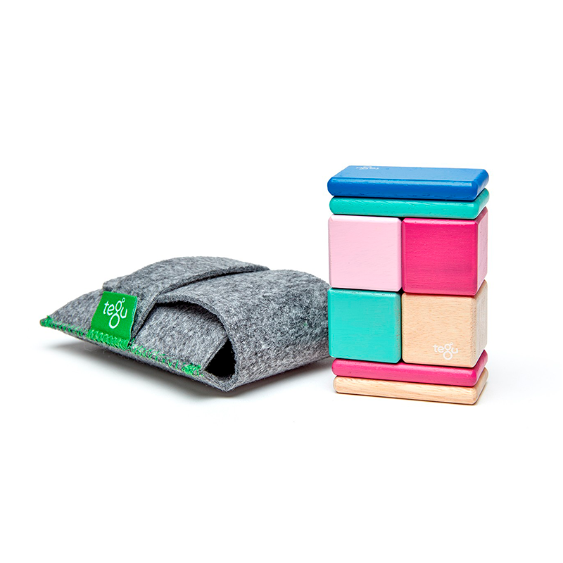 Original Pocket Pouch, Magnetic Wooden Blocks, 8 pieces