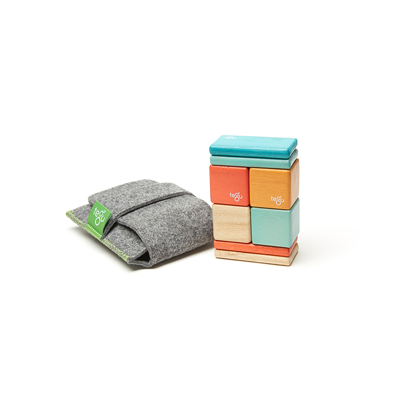 Original Pocket Pouch, Magnetic Wooden Blocks, 8 pieces