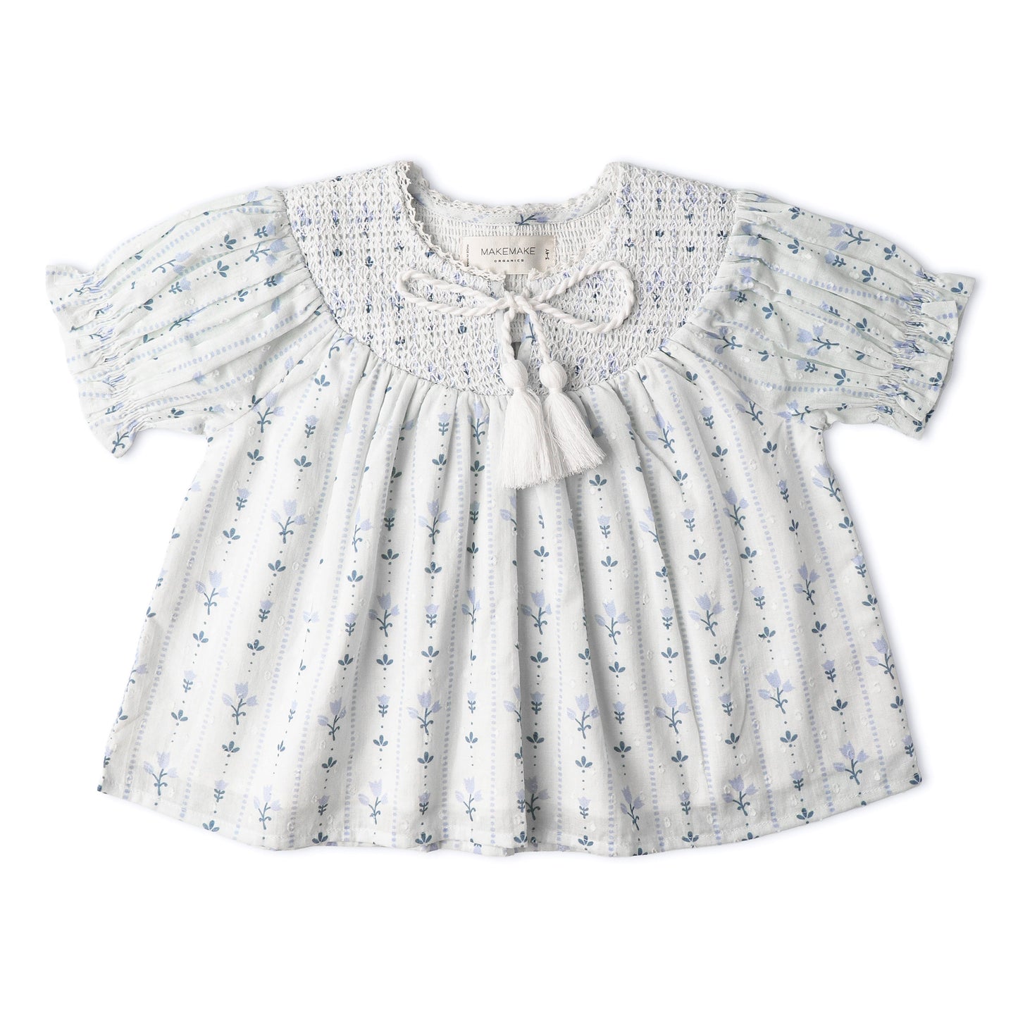 Organic Smocked Top & Shorts Set - Blue Vines