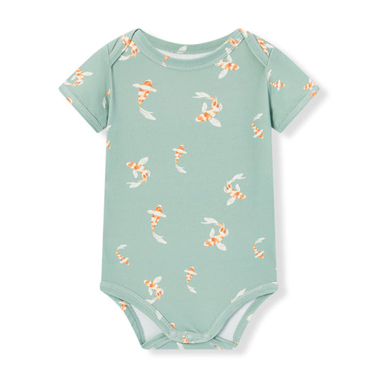 Swimming Koi Cotton Stretch Short Sleeve One Piece