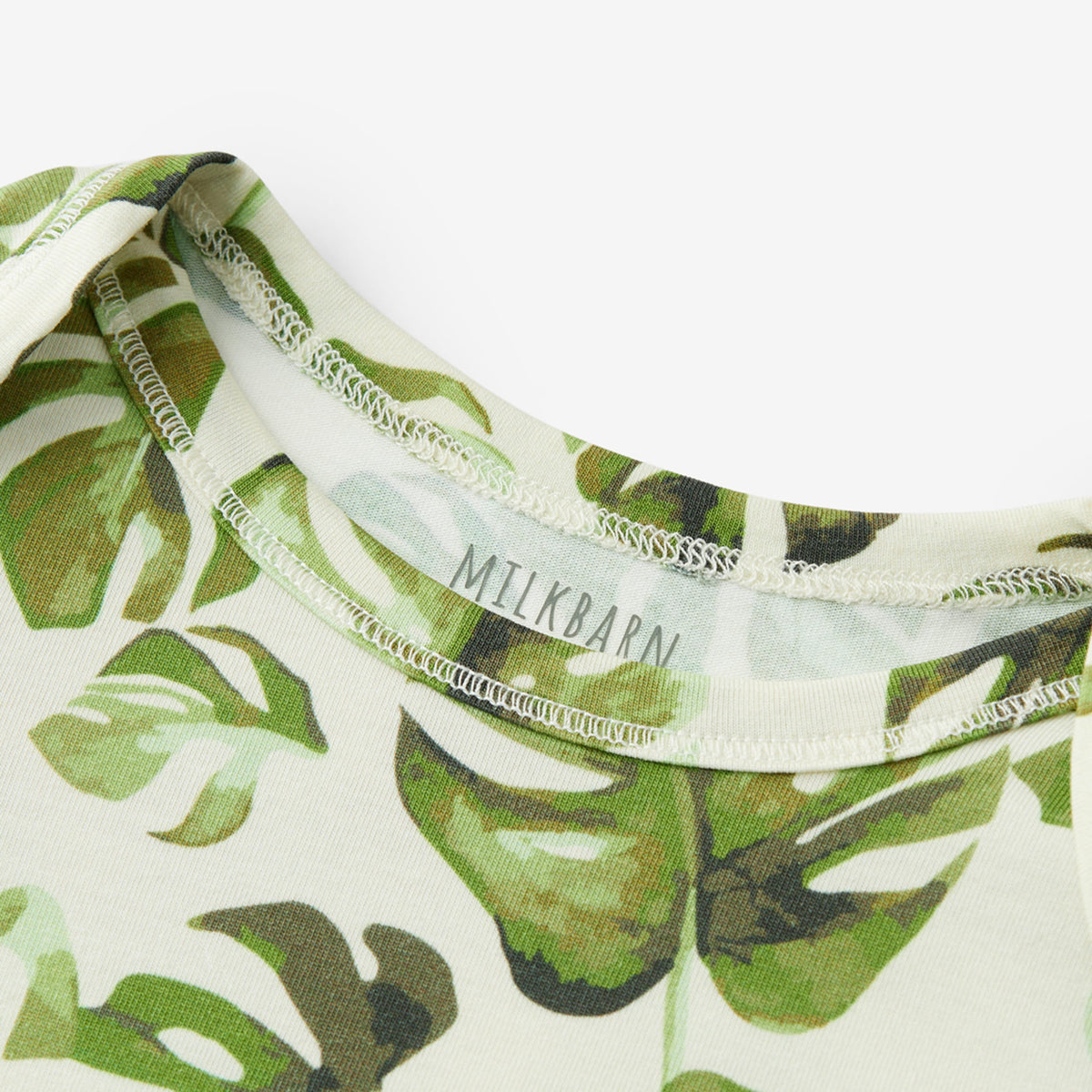Island Leaf Cotton Stretch Short Sleeve One Piece