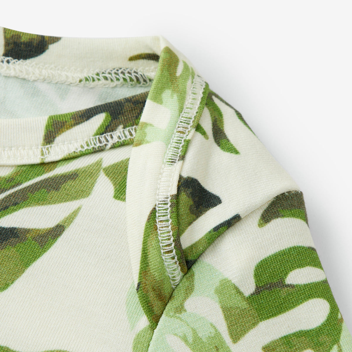 Island Leaf Cotton Stretch Short Sleeve One Piece