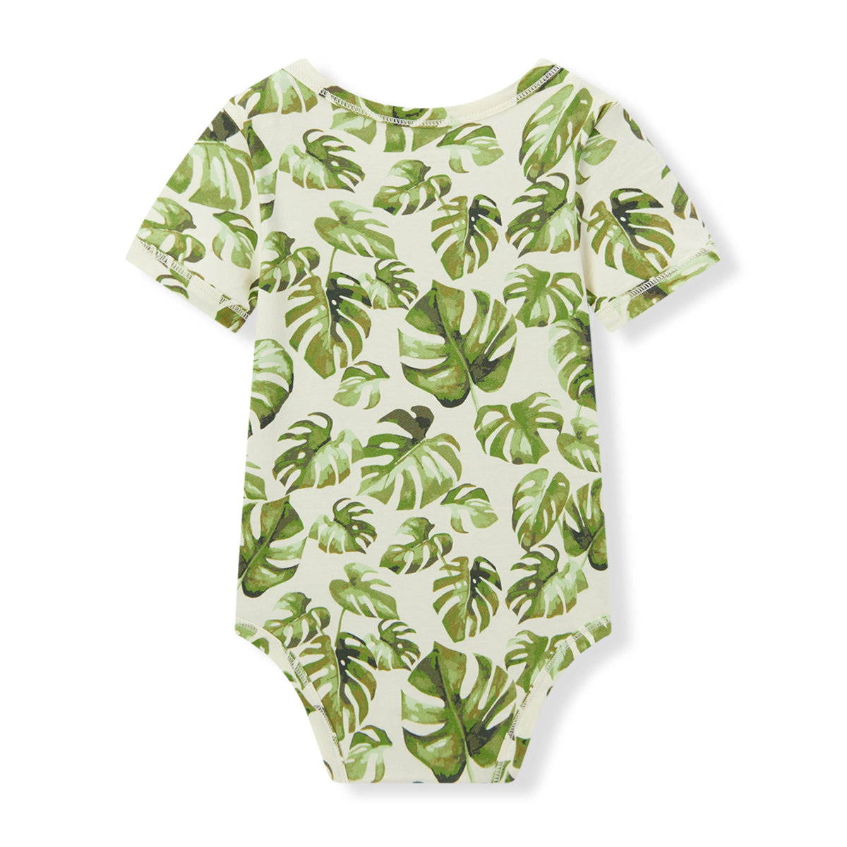 Island Leaf Cotton Stretch Short Sleeve One Piece