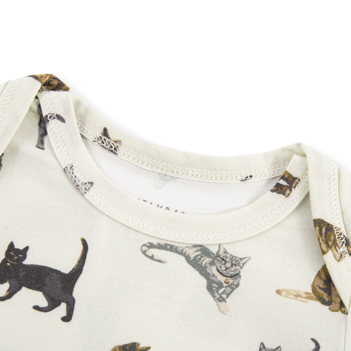 Cat Cotton Stretch Short Sleeve One Piece