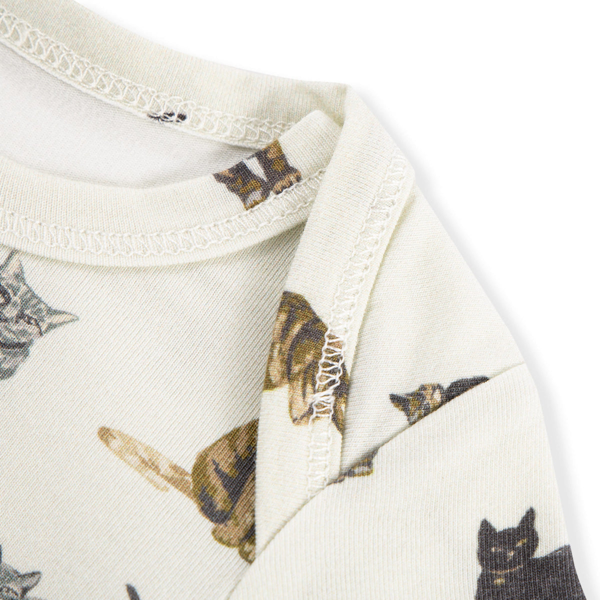 Cat Cotton Stretch Short Sleeve One Piece