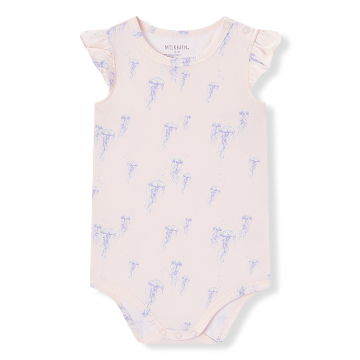 Sunset Jellyfish Cotton Stretch Ruffle One Piece