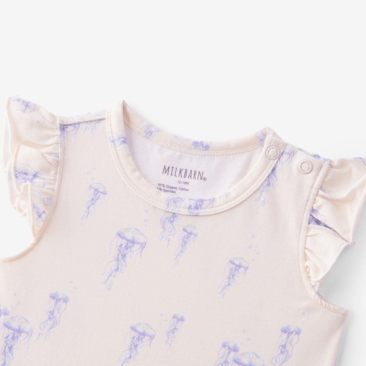 Sunset Jellyfish Cotton Stretch Ruffle One Piece
