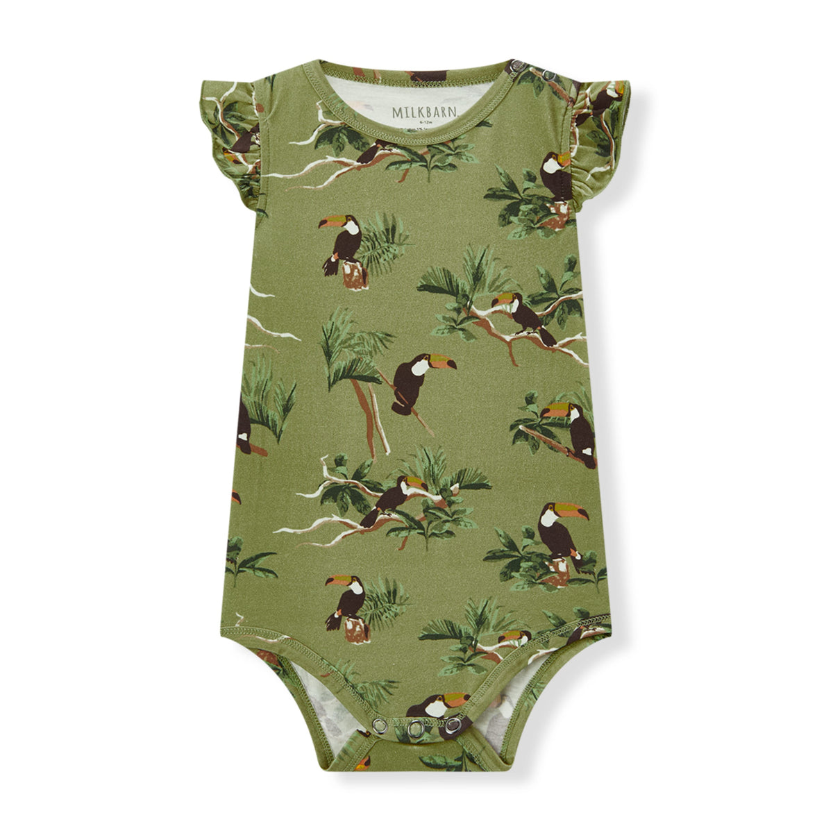 Toucan Cotton Stretch Ruffle One Piece