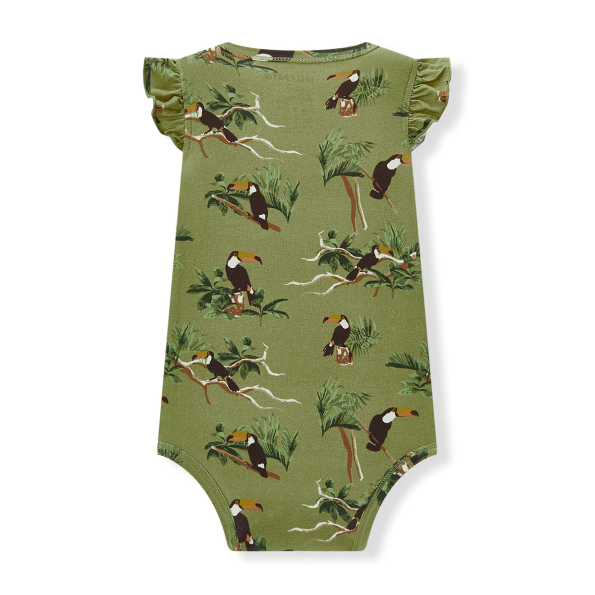 Toucan Cotton Stretch Ruffle One Piece