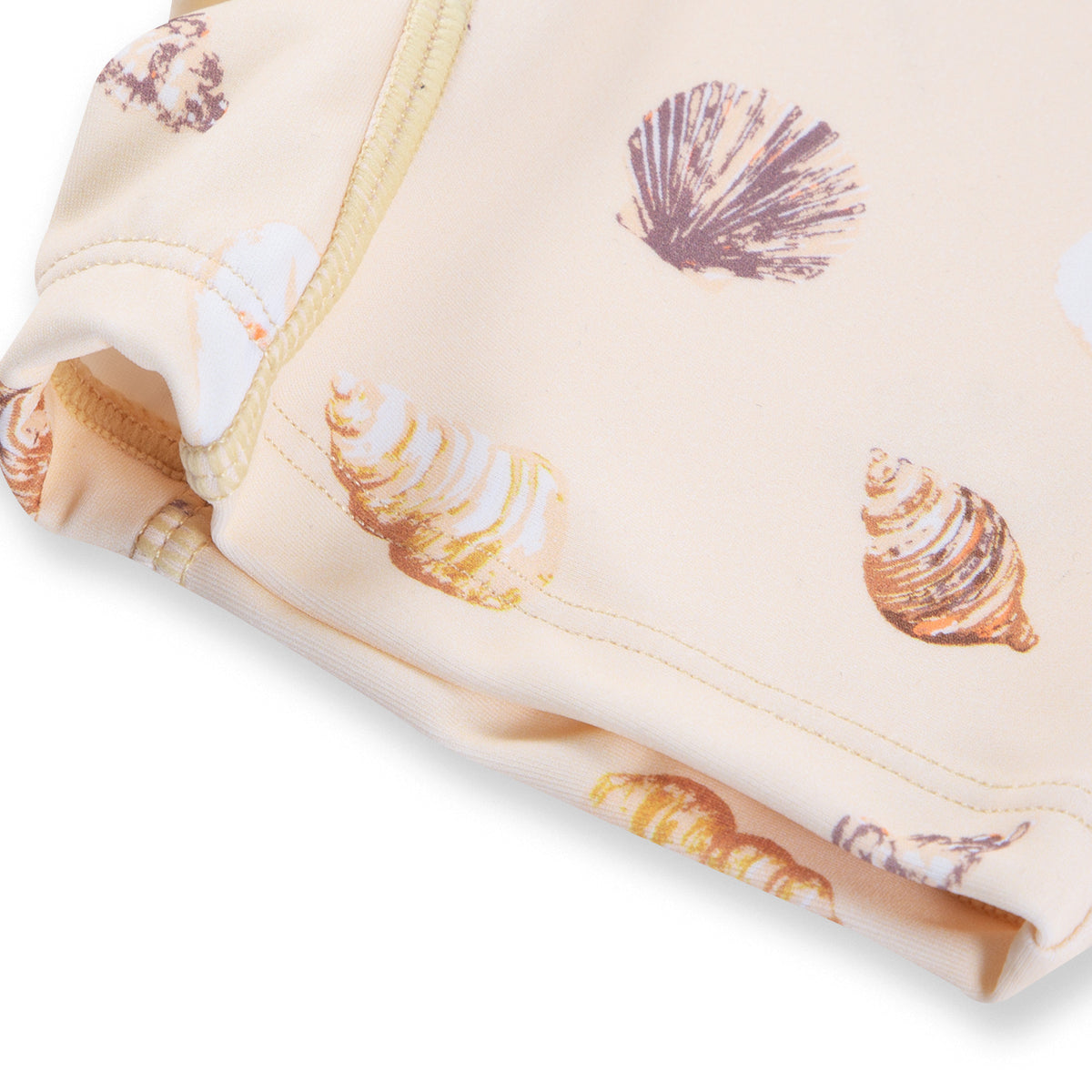 Seashells Zipper Short Sleeve Shortall Swimsuit