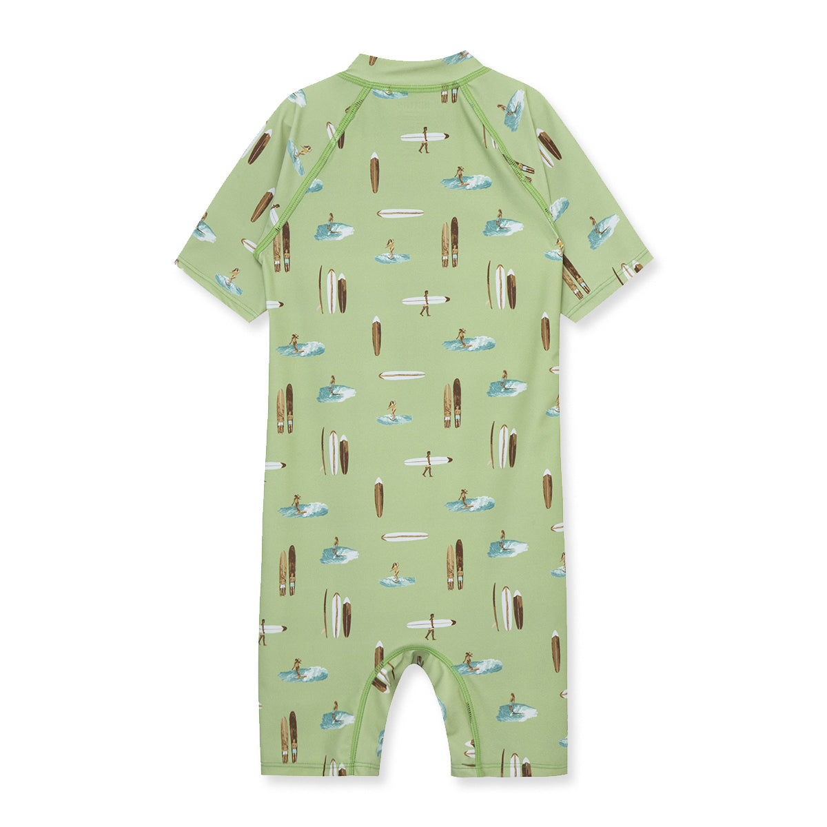 Summer Surf Zipper Short Sleeve Shortall Swimsuit