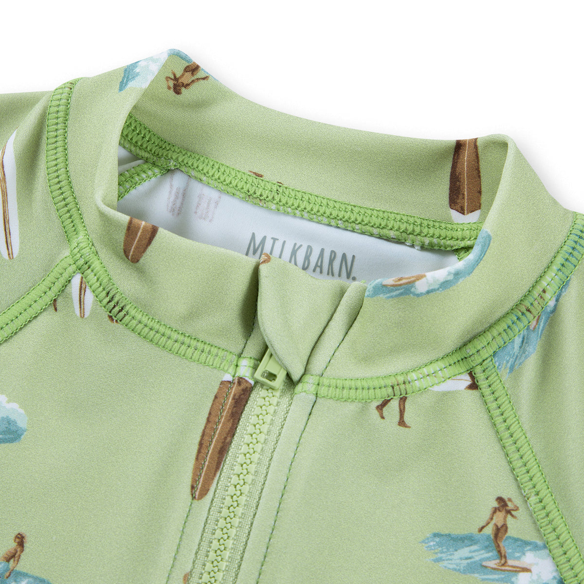 Summer Surf Zipper Short Sleeve Shortall Swimsuit
