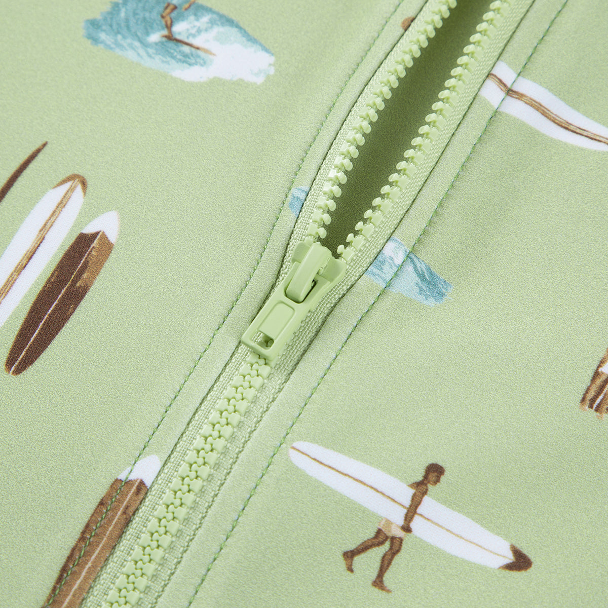 Summer Surf Zipper Short Sleeve Shortall Swimsuit