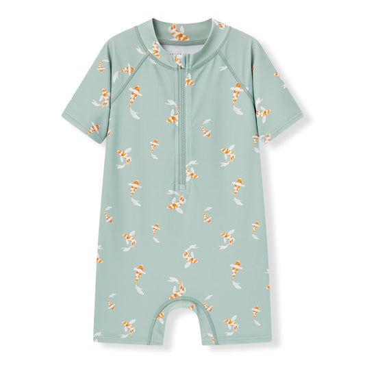 Swimming Koi Zipper Shortall Swimsuit
