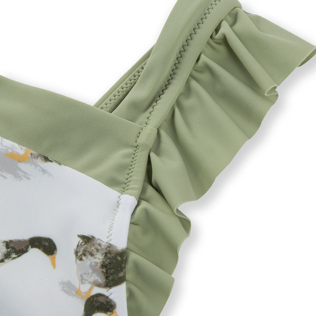 Duck Ruffle Square Neck Swimsuit