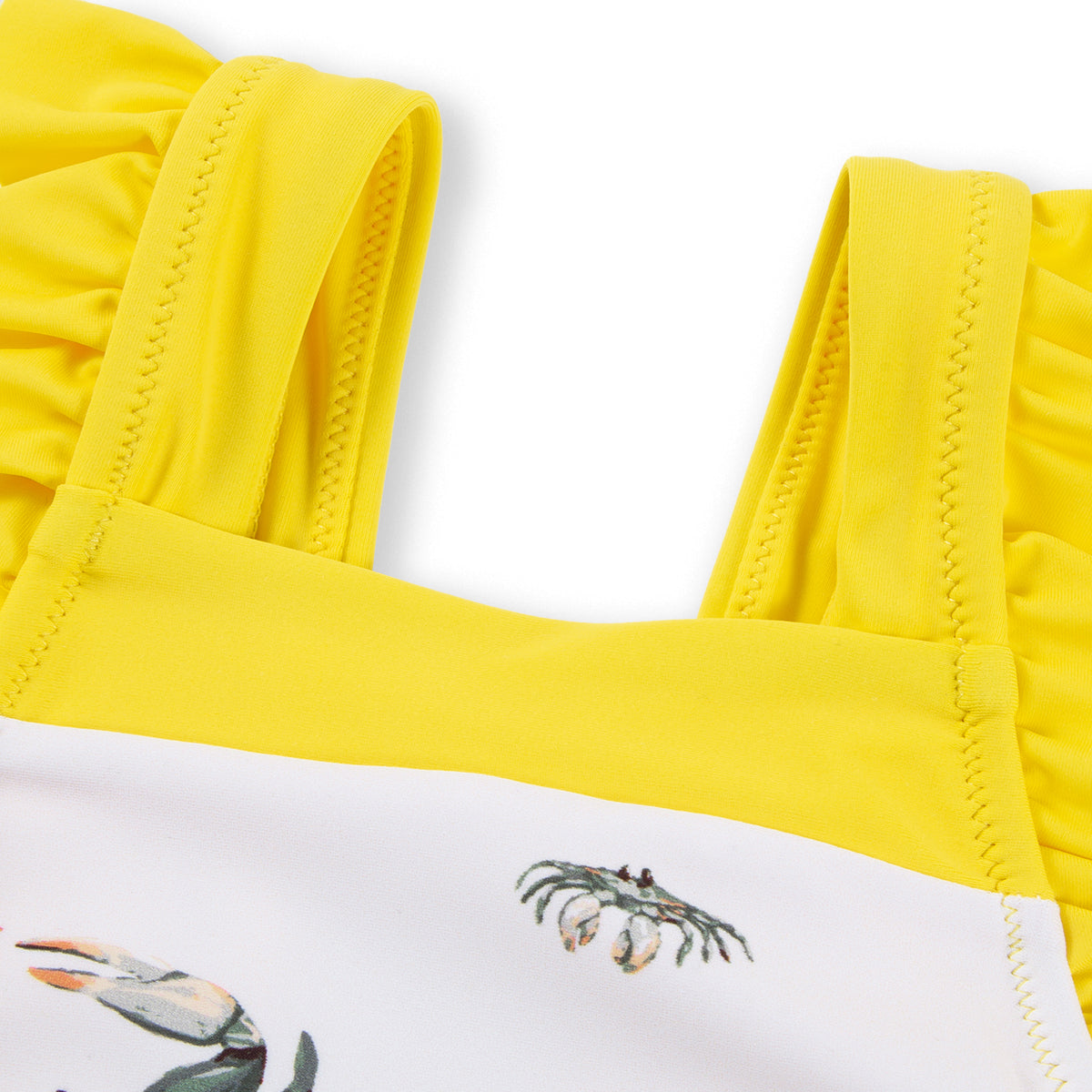 Coastal Crab Ruffle Square Neck Swimsuit