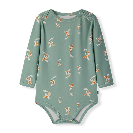Swimming Koi Cotton Stretch Long Sleeve One Piece