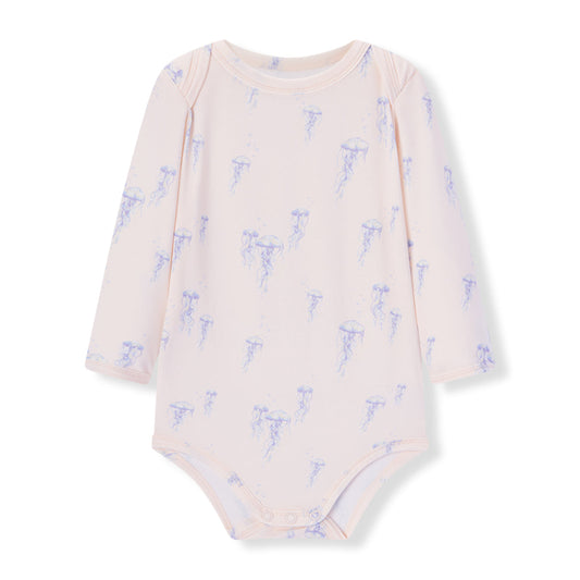 Sunset Jellyfish Cotton Stretch Long Sleeve One Piece