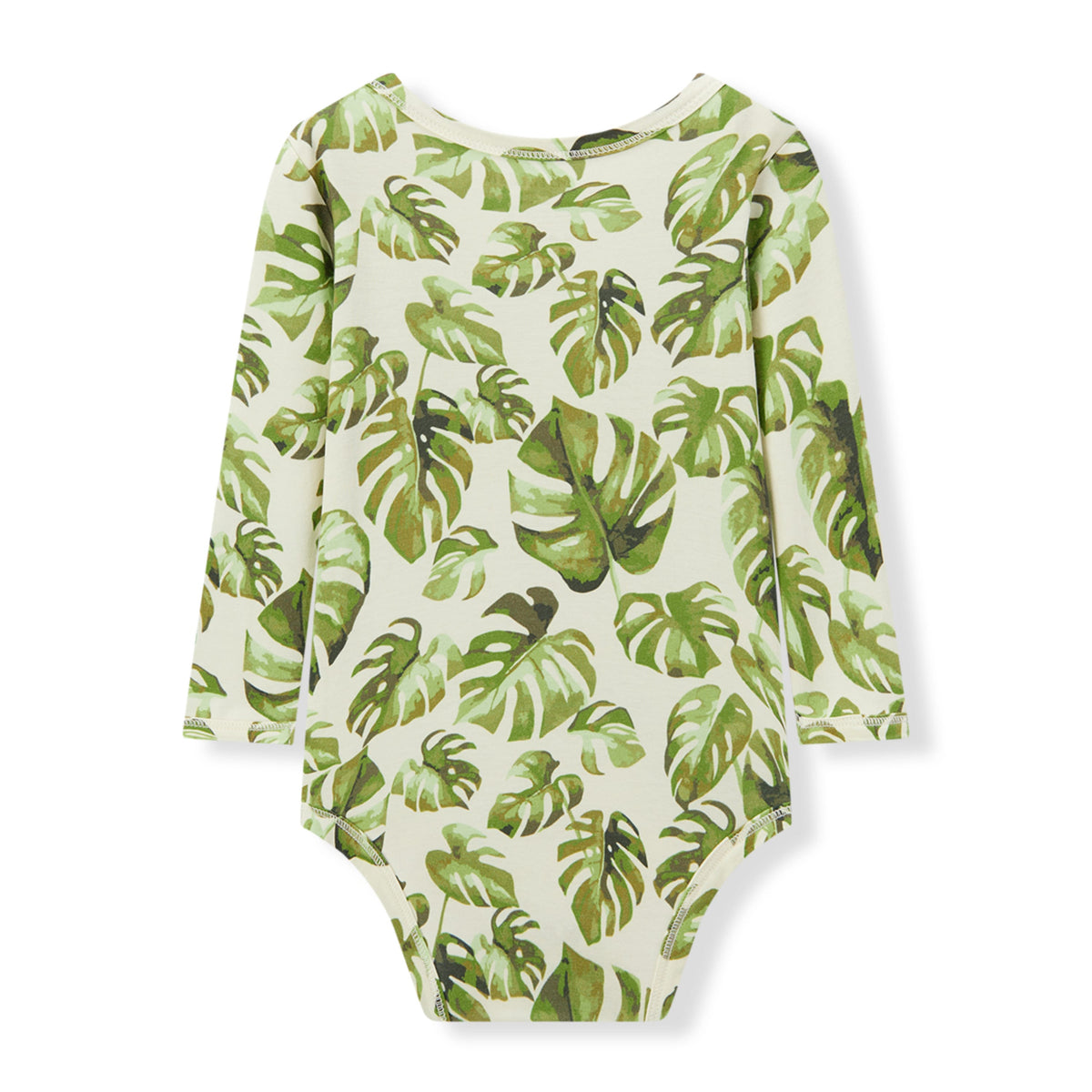 Island Leaf Cotton Stretch Long Sleeve One Piece