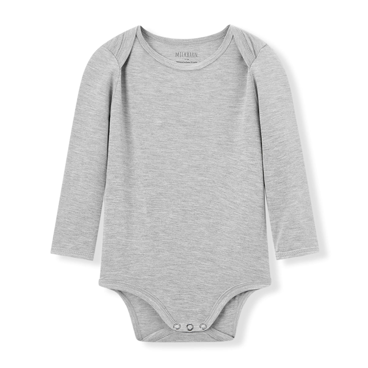Grey Melange Luxe Solid Long Sleeve One Piece