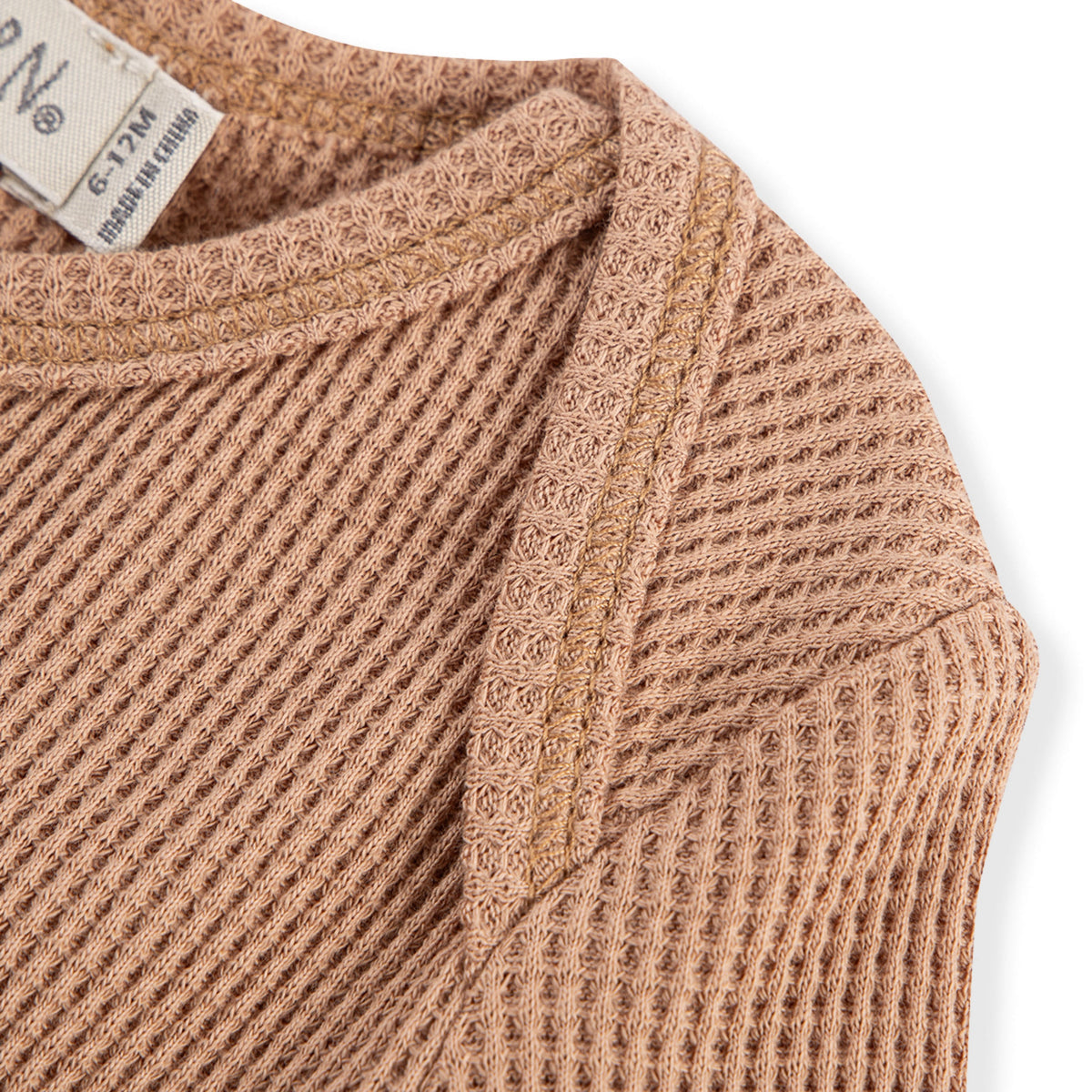 Tawny Rose Waffle Long Sleeve One Piece